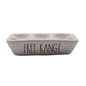 NEW Rae Dunn Artisan Farmhouse FREE RANGE 6 Count Ceramic Egg Holder